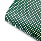 Bottle Green Gingham Mini Premium Faux Leather Fabric Sheets - Eliza Henri