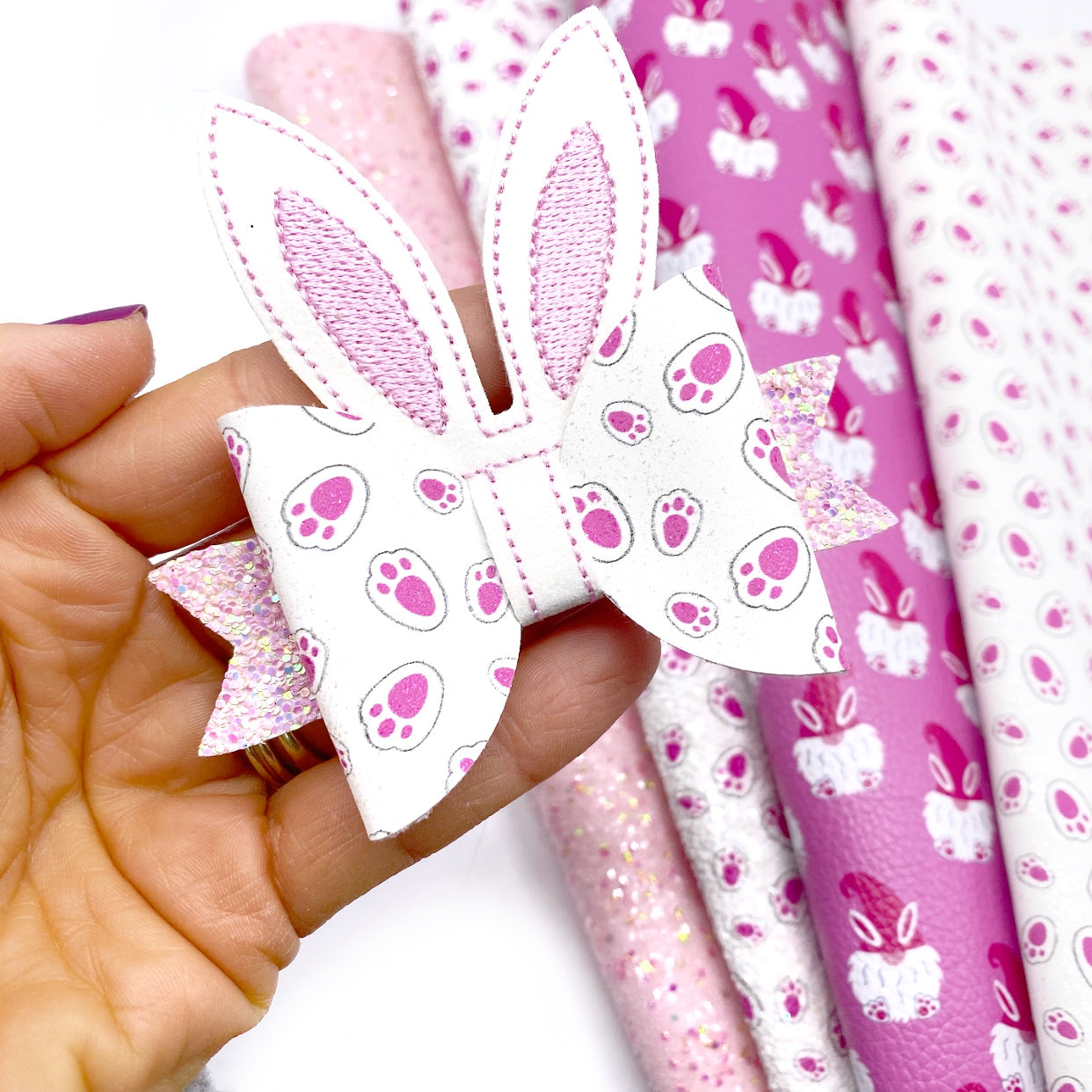 Exclusive White Bunny Ears Pop Up Bow Centre Felties - Eliza Henri