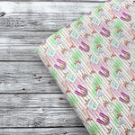Unicorn Letter Stripes Premium Faux Leather Fabric Sheets - Eliza Henri