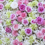 Pink & Green Rose Flower Wall Effect Canvas Photography Background - Eliza Henri