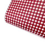 Red Gingham Standard Premium Faux Leather Fabric Sheets