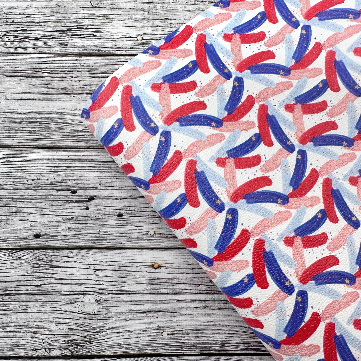 Red, White & Blue Stripes Premium Faux Leather Fabric Sheets - Eliza Henri