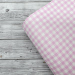 Baby Pink Gingham Standard Premium Faux Leather Fabric Sheets - Eliza Henri