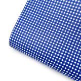 Royal Blue Gingham Mini Premium Faux Leather Fabric - Eliza Henri