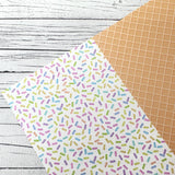 Ice Cream Sprinkles Faux Leather Fabric Sheets - Eliza Henri