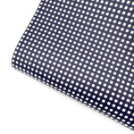True Navy Gingham Mini Premium Faux Leather Fabric Sheets - Eliza Henri