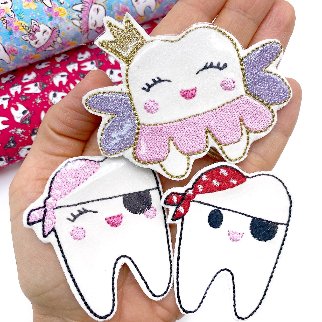 Embroidered Tooth Fairy Tooth/Coin Pocket Pouch - Eliza Henri