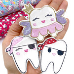 Embroidered Tooth Fairy Tooth/Coin Pocket Pouch - Eliza Henri