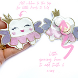 Embroidered Tooth Fairy Tooth/Coin Pocket Pouch - Eliza Henri