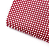 Red Gingham Mini Premium Faux Leather Fabric - Eliza Henri