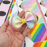 Rainbow Pencil Pinch Bow DIY Cutout Faux Leather Fabric Sheet - Eliza Henri
