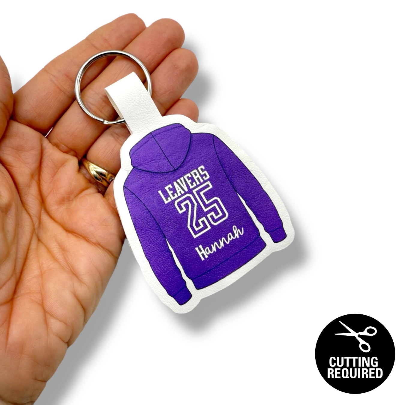 DIY LEAVERS HOODIES 2026 | LEATHERETTE KEYRING CUT-OUTS - Eliza Henri