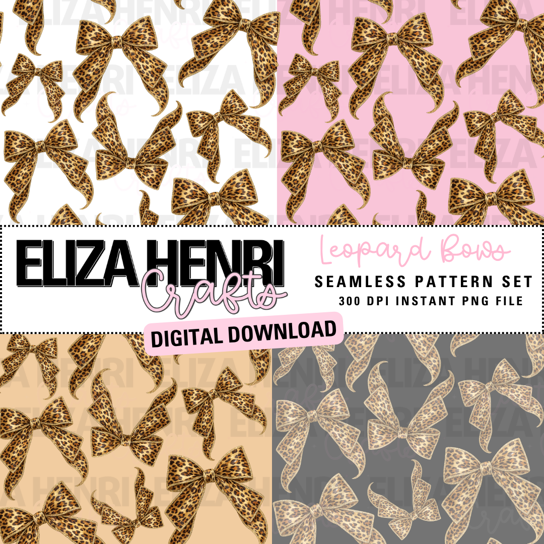 LEOPARD RIBBON BOW SEAMLESS PATTERN SET - Eliza Henri