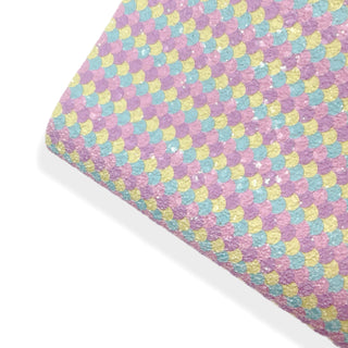 mermaid scales chunky glitter fabrics for bow making