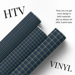 Navy & Gold Nutcracker Tartan | Patterned HTV & Self Adhesive Vinyl - Eliza Henri