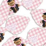 Nursery Graduate Gingham Bows 3.5” | Pre-Cut Hair Bow Loops
