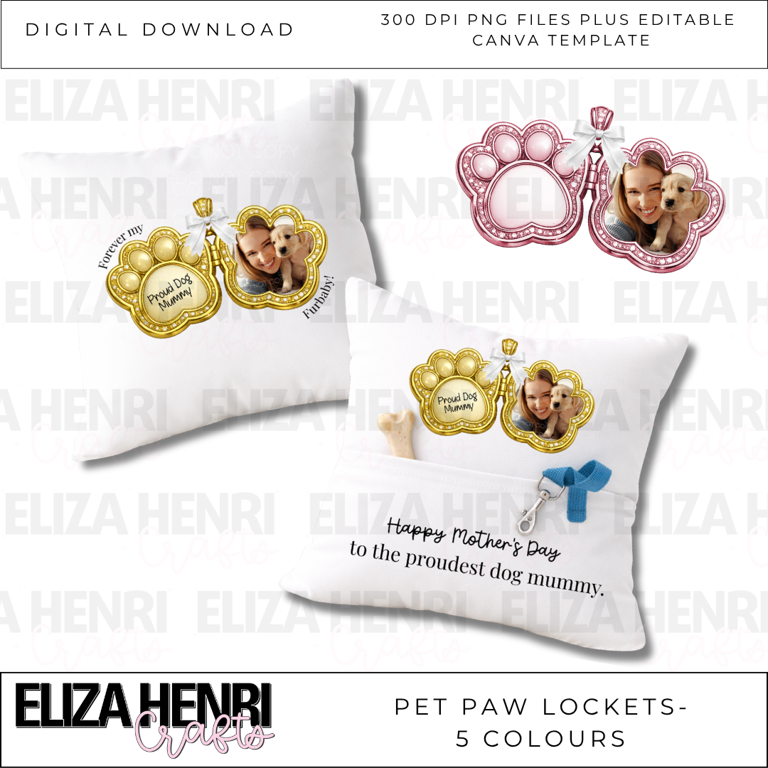 Pet Paw Lockets- Digital download - Eliza Henri
