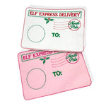Pink elf arrival envelope with personalised name