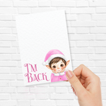 I'm Back Elf Bow Display Cards - Pink - Pack of 4 - Eliza Henri