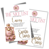 Nice List Certificates - Pink Express Train Edition 2026- A4 Premium Card Blanks