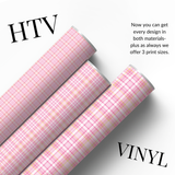 Pink & Gold Nutcracker Tartan | Patterned HTV & Self Adhesive Vinyl