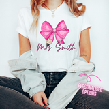 Pink Bow Pencil Teacher DTF Full Colour Transfers