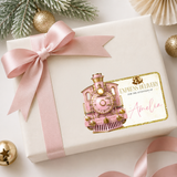 Pink Express Train Gift Tag Labels