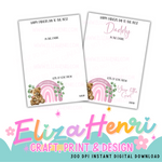 Pink Fathers Day Teddy Rainbow Chocolate In the Entire Galaxy Board Digital Download - Eliza Henri