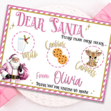 PINK DEAR SANTA CHRISTMAS EVE MAT | PREMIUM LEATHERETTE PLACEMATS
