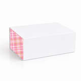 Pink & Gold Nutcracker Christmas Tartan- Magnetic Box Side Skins - Set of 2