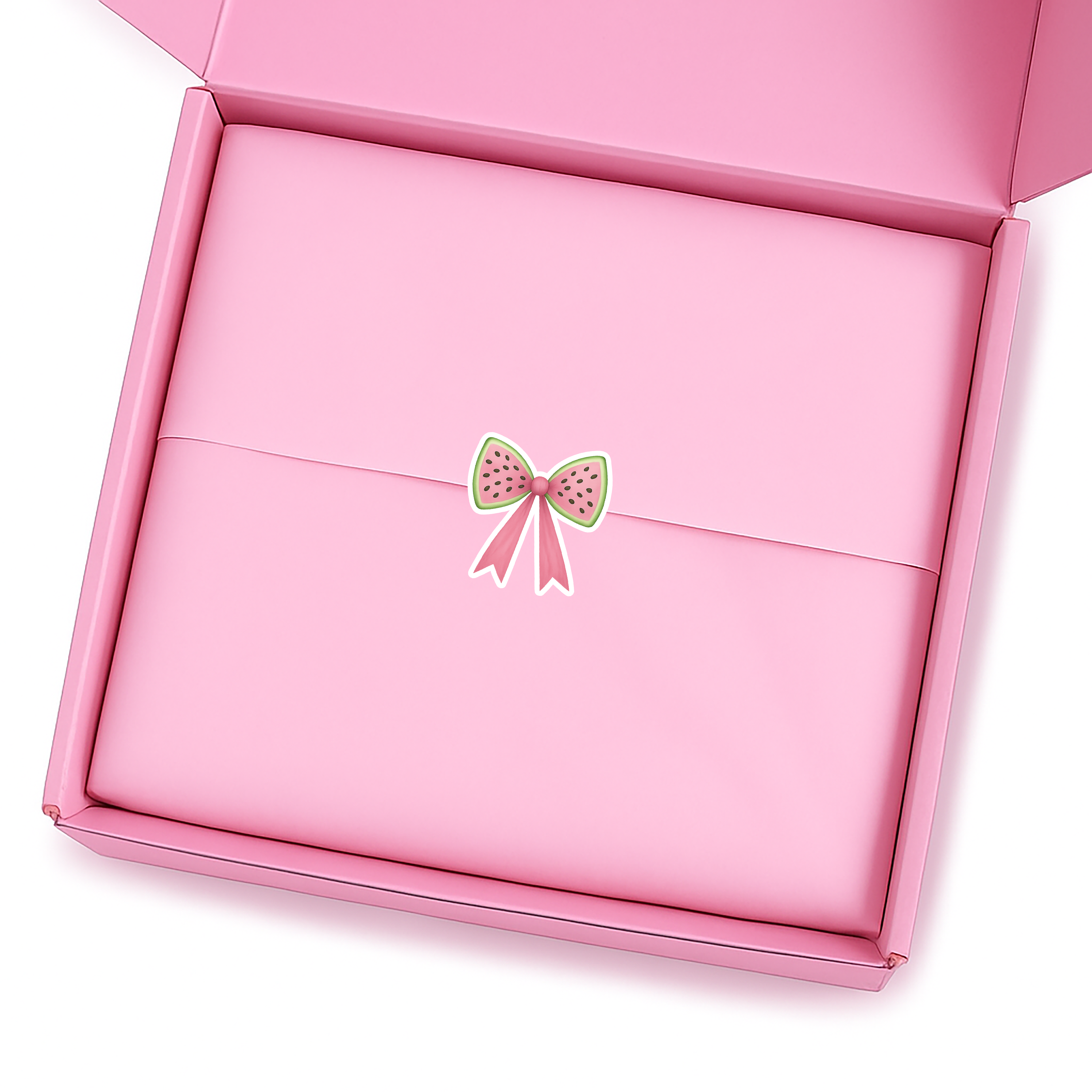 WATERMELON BOW PINK CUSTOM CUT SOLVENT STICKER- GLOSSY OR MATTE - Eliza Henri