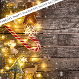 Candy Cane & Cosy Wishes | Canvas/PVC Photography Backdrop
