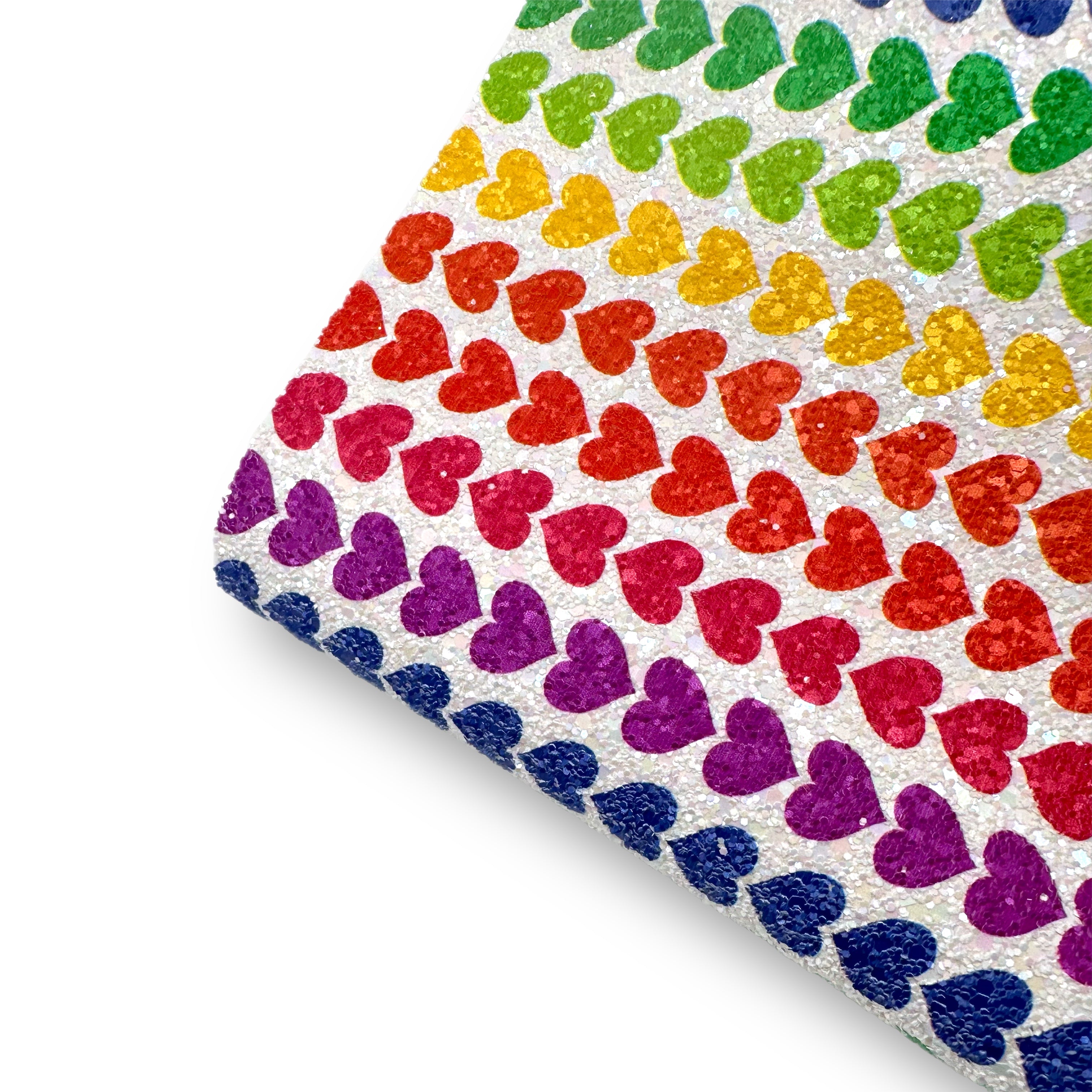 Rainbow Hearts Core Lux Premium Chunky Glitter Fabric - Eliza Henri