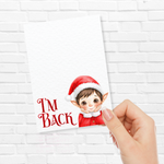 I'm Back Elf Bow Display Cards - Red - Pack of 4 - Eliza Henri