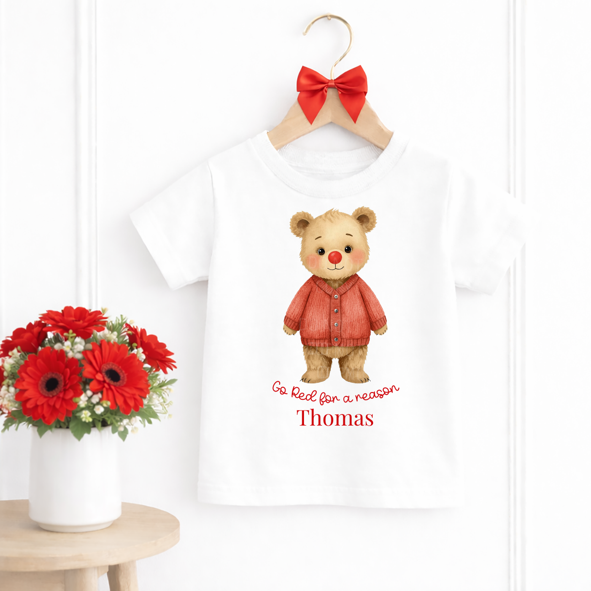 DTF TRANSFER - RED FOR A REASON BEAR - Eliza Henri