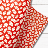 RED PALM LEAVES | PREMIUM FAUX LEATHER FABRICS - Eliza Henri