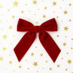 Red velvet hair bow for girls