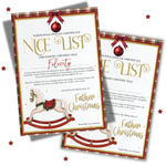 Traditional Rocking Horse- Father Christmas Nice List Certificates - A4 Premium Card Blanks - Eliza Henri