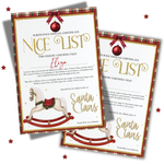 Traditional Rocking Horse- Santa Claus Nice List Certificates - A4 Premium Card Blanks - Eliza Henri