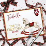 Traditional Rocking Horse Christmas Dinner- Premium Faux Leather Mat - Eliza Henri