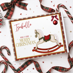 Merry Christmas- Traditional Christmas Rocking Horse- Magnetic Box Toppers - Eliza Henri