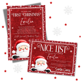 Premium First Christmas Letter from Santa & Nice List Certificates- Santa Cutie- Card Blanks