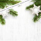 Snowflakes & Evergreen | Canvas/PVC Photography Backdrop