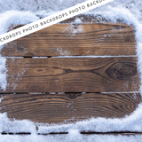 A Dusting of Snow Wooden effect Canvas/PVC Photography Backdrop