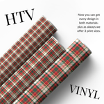Traditional Xmas Tartan | Patterned HTV & Self Adhesive Vinyl - Eliza Henri