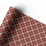 RED & CREAM TARTAN | PREMIUM LEATHERETTE FABRIC - Eliza Henri