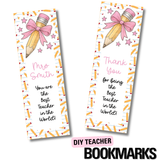 Bow Pencil Teacher Bookmarks- DIY Faux Leather Cutout Sheets