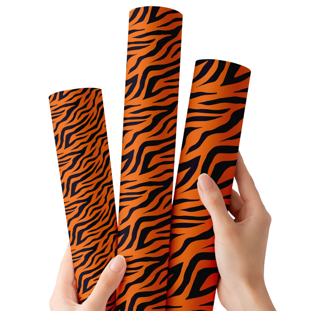 Tiger Tea Party | Premium Faux Leather Fabric