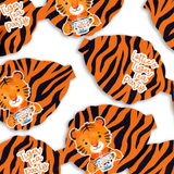 Tiger Print- Tiger Tea party Bows 3.5” | Pre-Cut Hair Bow Loops
