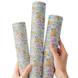 Watercolour Capybara | Premium Faux Leather Fabric